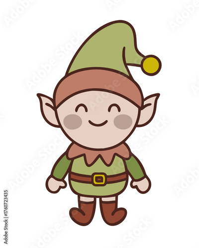 Christmas Elf Cartoon Character, Transparent PNG Vector