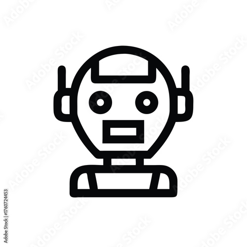 Modern sci fi robot head showing futuristic mechanical details Vector illustration