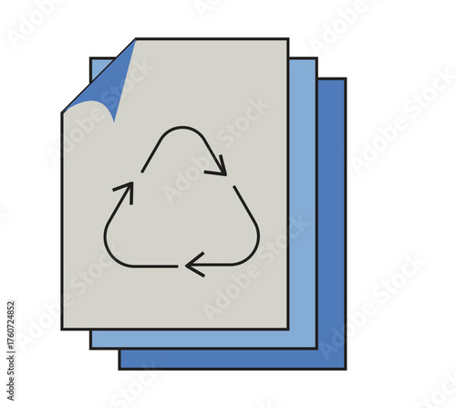 Recycling Paper Icon – Eco-Friendly, Sustainability, and Environmental Conservation Concept