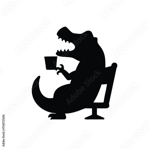 Happy crocodile sitting on chair enjoying gentle cheerful moment Vector illustration
