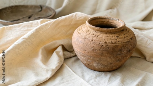 clay pot on the wall