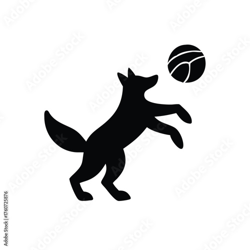 Fox playing basketball in an animated fun action pose Vector illustration