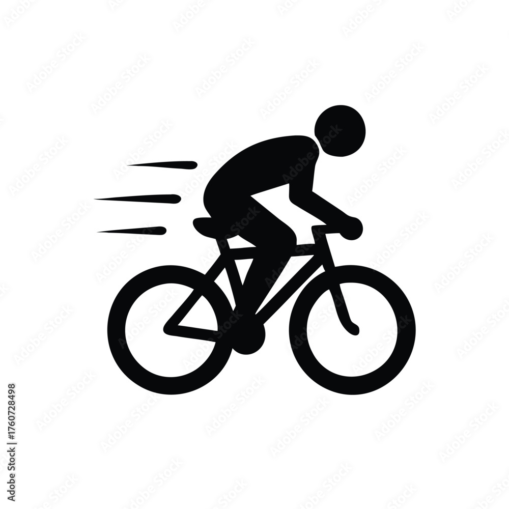 Fototapeta premium Professional cyclist pedaling quickly in high speed race scene Vector illustration