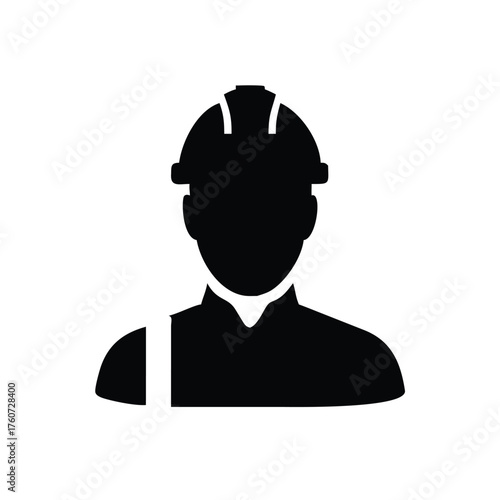 Construction professional in safety gear performing active work Vector illustration