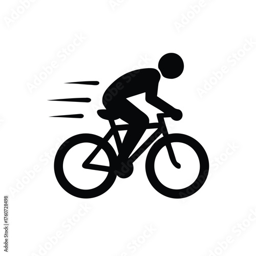 Professional cyclist pedaling quickly in high speed race scene Vector illustration