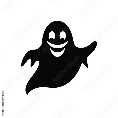 Spooky ghost hovering with eerie smile in a Halloween themed style Vector illustration
