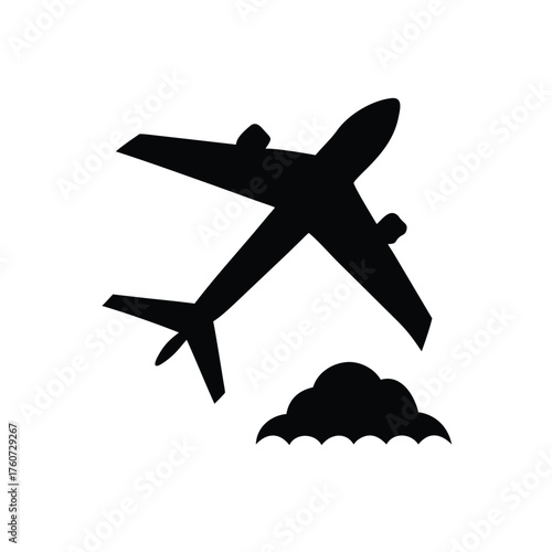 Airplane flying above clouds soaring in clear sky with freedom feel Vector illustration