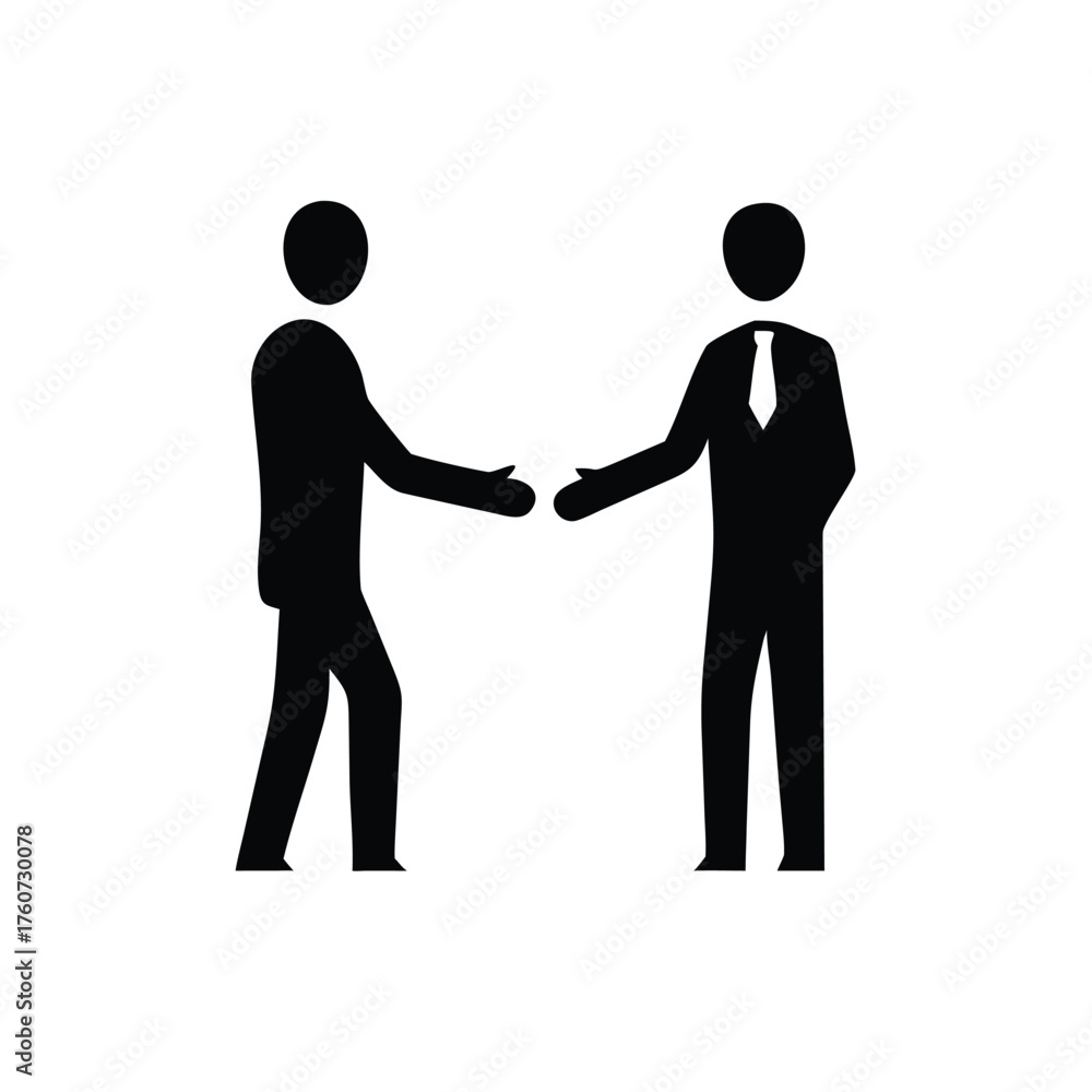 Fototapeta premium Professional businesspeople shaking hands in successful teamwork gesture Vector illustration