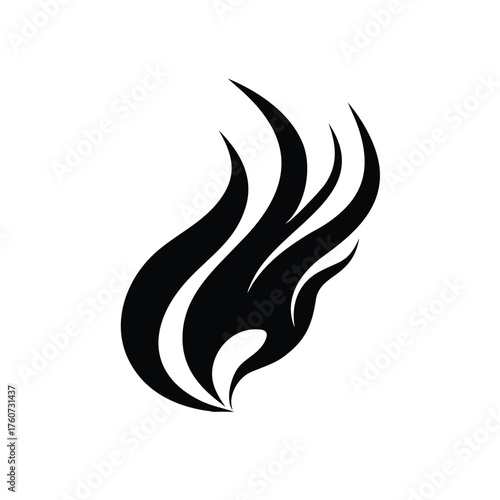 Modern abstract flame emblem logo with smooth flow and dynamic appearance Vector illustration