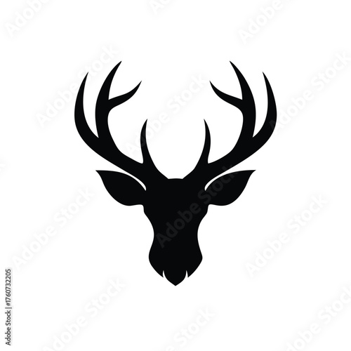 Premium stag deer head emblem with luxurious sophisticated design Vector illustration
