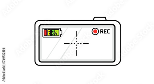 recording screen camera recording video at 75 battery showcasing modern video technology for content creation and digital filmmaking perfect for tutorials.