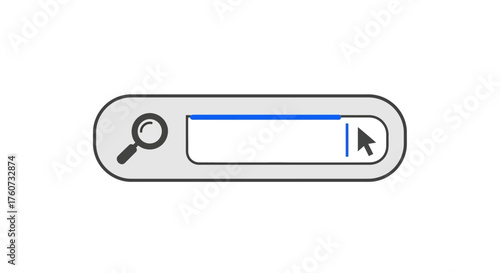 Search bar with cursor ideal for web design mockups or tutorials providing a clean user interface element and promoting interactivity.