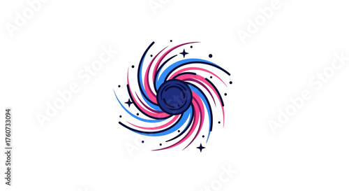 stylized galaxy with swirling pink and blue hues a celestial vortex representing space exploration ideal for science and astronomy websites