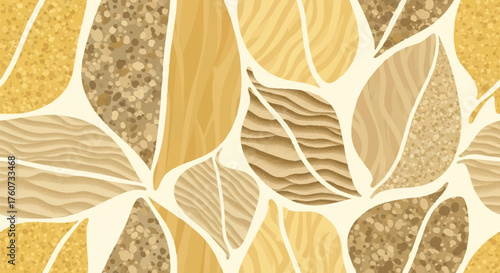 Elegant Abstract Leaf Pattern A Seamless, Earthy Design for Textile and Wallpaper
