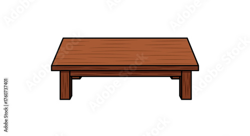 Wooden table illustration a versatile design element for websites and presentations showcasing rustic charm and simplicity ideal for minimalist design projects.