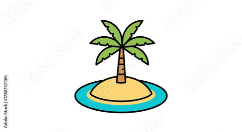 tropical island with palm tree idyllic small sandy island with turquoise water perfect for travel blogs vacation promotions escape themes