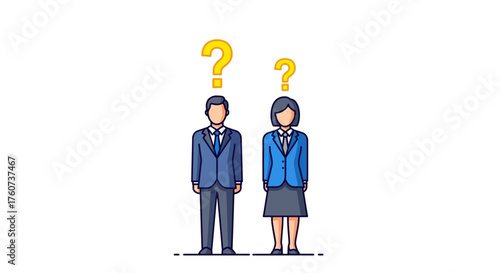 uncertain business decisions confused professionals contemplating options symbolizing career crossroads perfect for hr articles  business strategy discussions