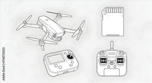 Drone quadcopter with remote controller and SD card