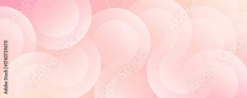Minimalist banner background, pastel colorful, pink and yellow gradations. Circle effect style geometric, abstract background. Eps 10.