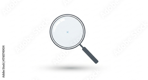 Illustration of a magnifying glass with a gray handle, , symbolizing search, zoom, or investigation concept