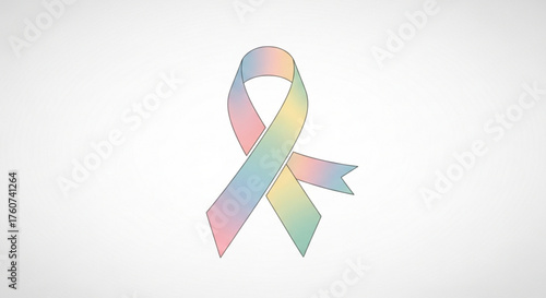 A pastel ribbon on, representing awareness, support, and hope for various causes and campaigns