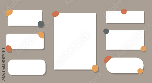 Minimalist Blank Note and Sticky Note Templates for Design and Layout Elements