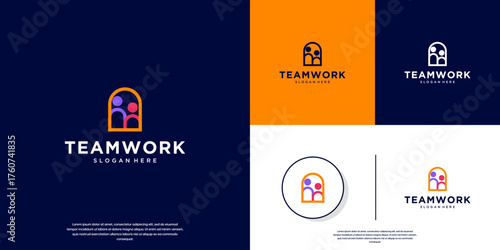 social relationship logo, smart partnership, trust, vector illustration design.