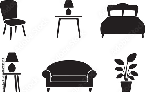 Furniture set for home interior design projects