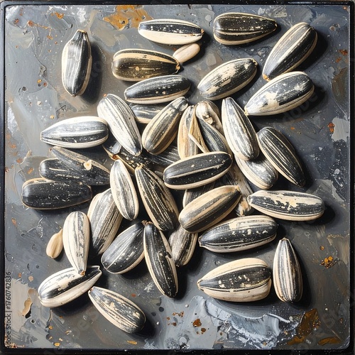 Wallpaper Mural Sunflower seeds on a textured surface Torontodigital.ca