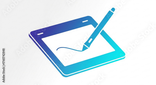 Digital tablet with stylus pen for signing document concept of esignature, digital signature, and online document