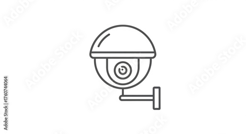 Security camera surveillance camera, cctv camera, dome camera, security system, video surveillance simple line drawing style