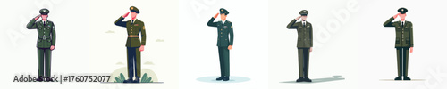 vector of an army soldier saluting gesture