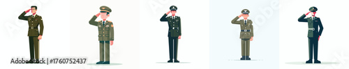 vector of an army soldier saluting gesture