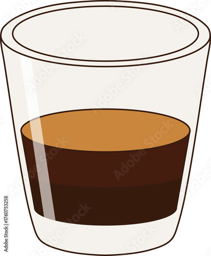 Double shot espresso in clear glass