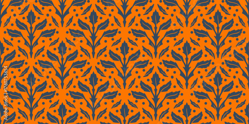 folk illustration ornate artwork insect flower leaves leaf border poster print