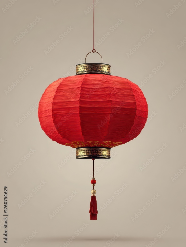 Obraz premium red paper lantern hanging festive decoration asian style