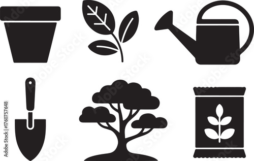 Gardening icons to cultivate a beautiful landscape