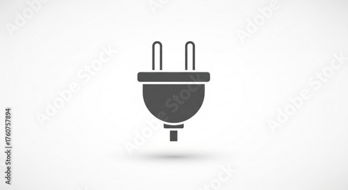 A simple gray electrical plug icon, symbolizing power, connection, and modern design for various applications