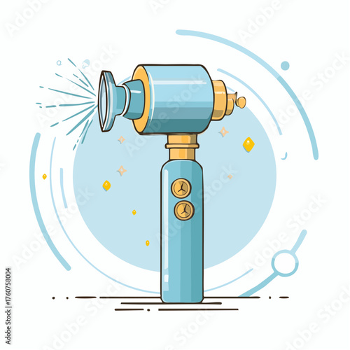 Medical nebulizer illustration with spray and abstract background