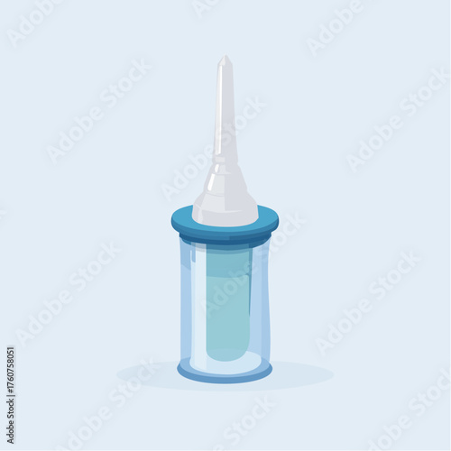 Medical suppository with applicator isolated on light blue background