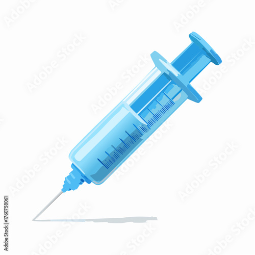 Medical syringe illustration for injection vaccination healthcare and treatment