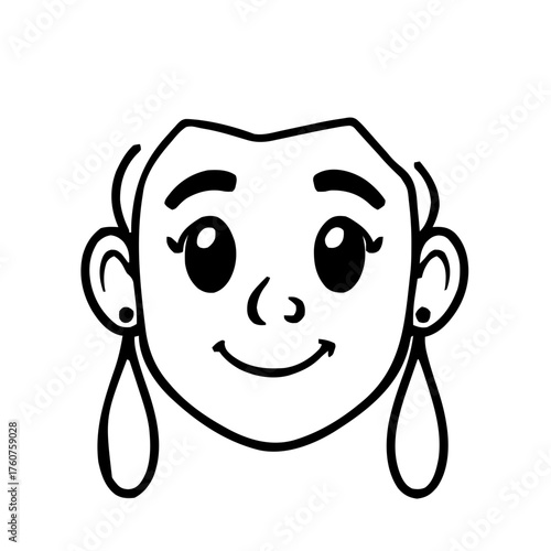 Emoji – person with earrings, index pointing up