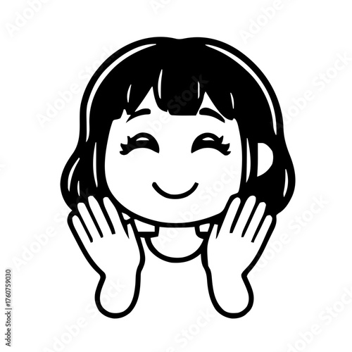 Emoji – person with fringe bangs, clapping hands