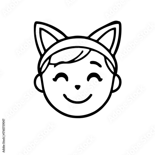 Emoji – person with cat ears headband, smiling