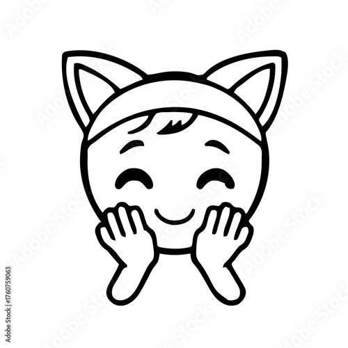 Emoji – person with cat ears headband, clapping hands