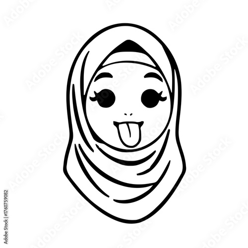 Emoji – person wearing hijab, tongue out
