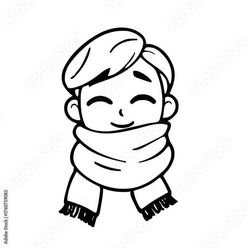 Emoji – person wearing scarf, wink