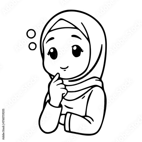 Emoji – person wearing hijab, thinking