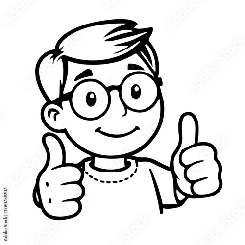 Emoji – person with round glasses, thumbs up