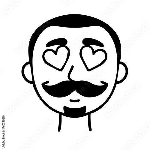 Emoji – person with goatee, heart eyes